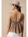 Sweetheart Tie Cami Top - Greige Goods