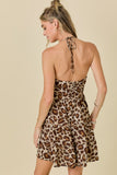 Leopard Halter Neck Mini - Greige Goods