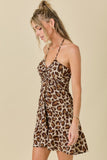 Leopard Halter Neck Mini - Greige Goods
