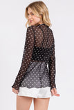 Polka Dot Mesh Top - Greige Goods