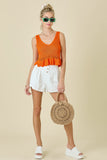 Flared Denim Shorts - Greige Goods