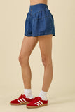 Flared Denim Shorts - Greige Goods