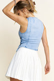 Lace Up Side Denim Vest - Greige Goods