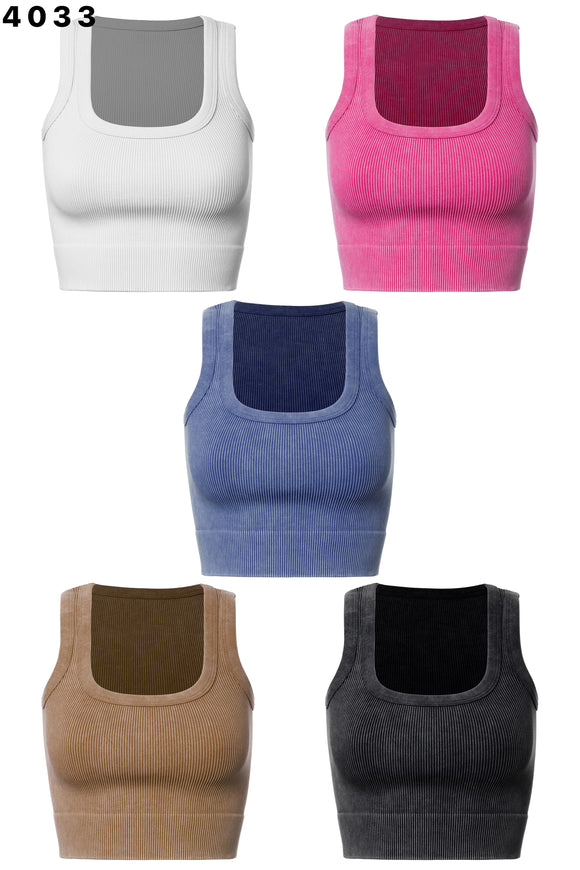 Thick Rib Washed Crop Tank
