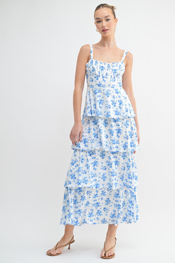 Floral Ruffle Midi Dress