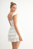 Ruffle Eyelet Mini Dress