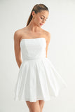 Strapless Pleated Mini Dress