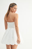 Strapless Pleated Mini Dress