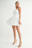 Strapless Pleated Mini Dress