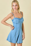 Denim Dress W/ Godet Pleats - Greige Goods