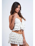 Eyelet Ruffle Crop Top