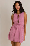 Front Tie Sleeveless Dress - Greige Goods