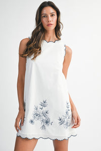 Embroidered Sleeveless Mini Dress - Greige Goods