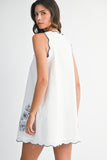Embroidered Sleeveless Mini Dress - Greige Goods