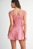 Red Gingham Plaid Ruched Set - Greige Goods
