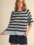 Weekend Stripe Cardigan