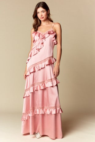 Rose Ruffle Maxi Dress