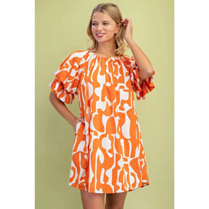 Geometric Print Dress - Greige Goods
