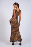 Leopard Print Black Lace Midi Dress - Greige Goods