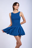 Smocked Body Bubble Hem Mini Dress - Greige Goods