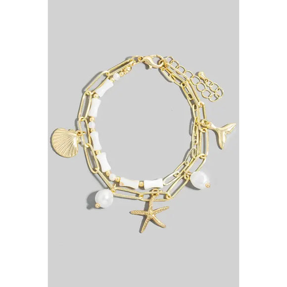 Sea Life Charm Bracelet - Greige Goods
