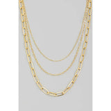 Triple Oval Chain Link Necklace - Greige Goods