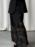 Elegant Lace Maxi Skirt - Greige Goods