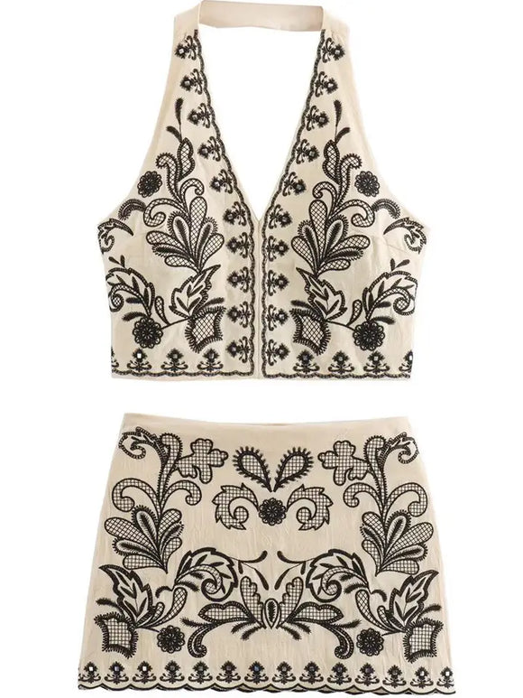 Halter Top & Skirt Set