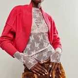 Floral Lace Mesh Top - Greige Goods