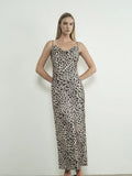 Satin Leopard Print Dress - Greige Goods