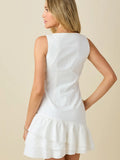 Square Neck Mini Dress - Greige Goods
