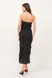 Black Asymmetrical Ruffle Maxi - Greige Goods