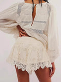 Lace-trim Eyelet Skort