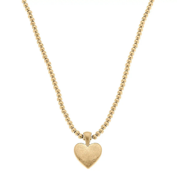Macy Heart Chain Necklace - Greige Goods