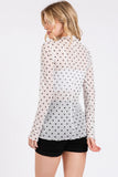 Polka Dot Mesh Top - Greige Goods