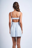 Solid Front Tie Open Back Mini Dress - Greige Goods