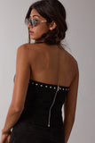 Suede Scalloped Tube Top - Greige Goods