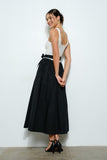 Knit Bodice Flare Skirt Maxi - Greige Goods