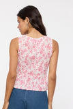 Pale Floral Print Tie Vest - Greige Goods