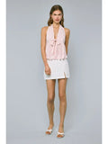 Floral Clip Dot Halter Top - Greige Goods