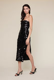 Sequin Side Slit Tube Midi