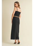 Embroidered Top & Maxi Skirt Set - Greige Goods