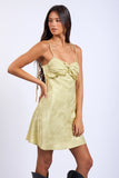 Jacquard Print Ruffle Trim Mini Dress - Greige Goods