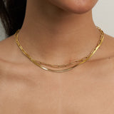 Herringbone Layered Necklace - Greige Goods