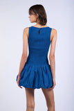 Smocked Body Bubble Hem Mini Dress - Greige Goods