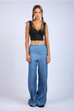 Eyelet Ruffle Strap Crop - Greige Goods