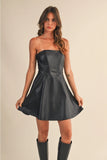Leather Tube Mini Dress