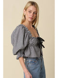The Gingham Bow Top