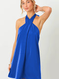 Halter Cross Neck Dress - Greige Goods