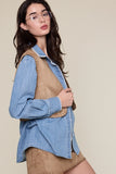 Suede Stitching Point Vest